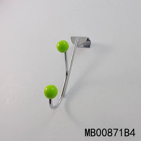 SS CHROME BEHIDE DOOR HOOK with 2PCS RESIN BEAD POLYBAG