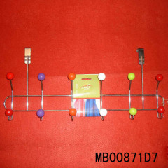 6PK HOOK HANGER with COLORFUL RUBBER BEAD