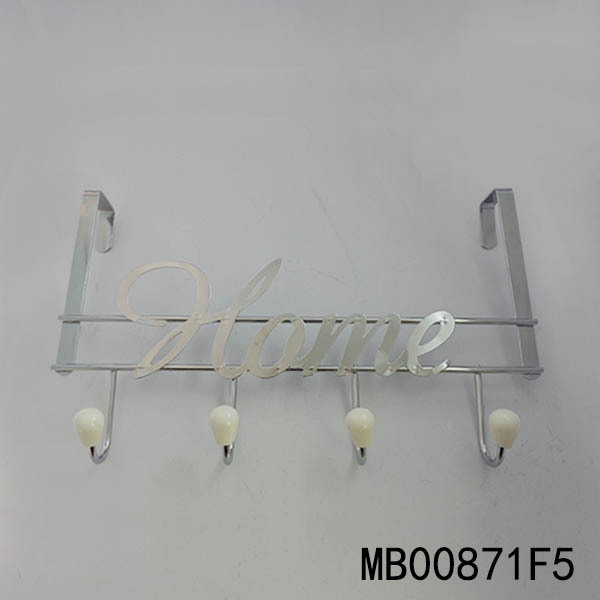 SS 4PCS RESIN BEAD DOOR HOOK with HOME WORD POLYBAG