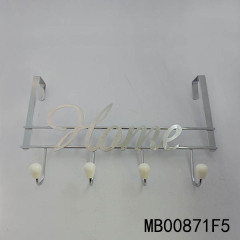 SS 4PCS RESIN BEAD DOOR HOOK with HOME WORD POLYBAG