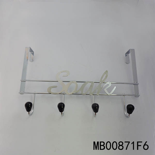 SS 4PCS RESIN BEAD DOOR HOOK with SOAK WORD POLYBAG