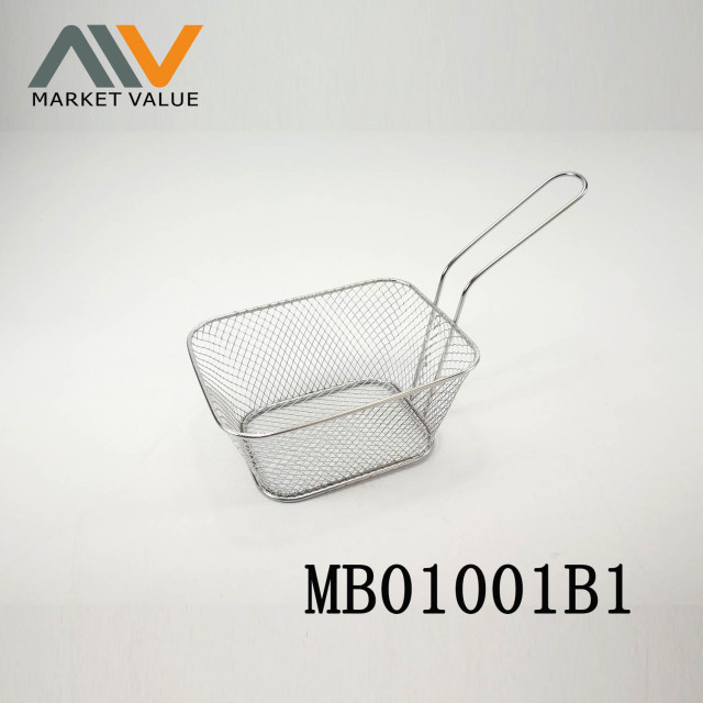 BIG SS RECTANGLE FRENCH FRY SERVING BASKET TAG