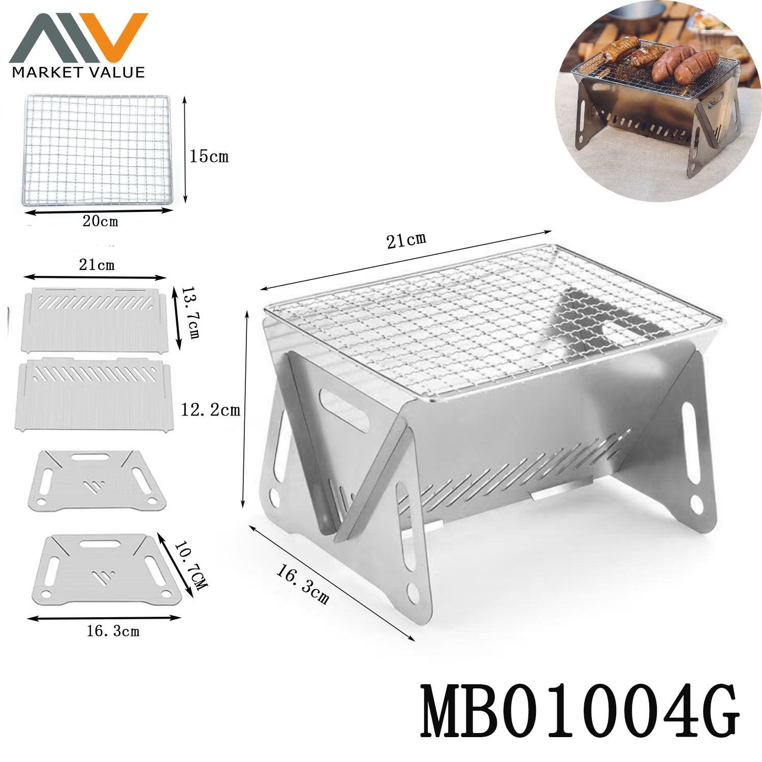 SS Portable Folding BBQ Grill Sack Dress