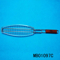 24in BBQ FISH BROILER with WOODEN Handle