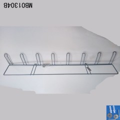 METAL RACK with 8 HOOKS with SCREWS SPING and DOWELS SILVER COLOUR