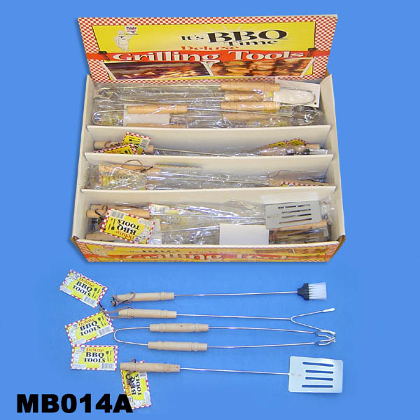 17in BBQ SET TURNER FROK TONG and IOL BRUSH TAG and in DISPLAY BOX