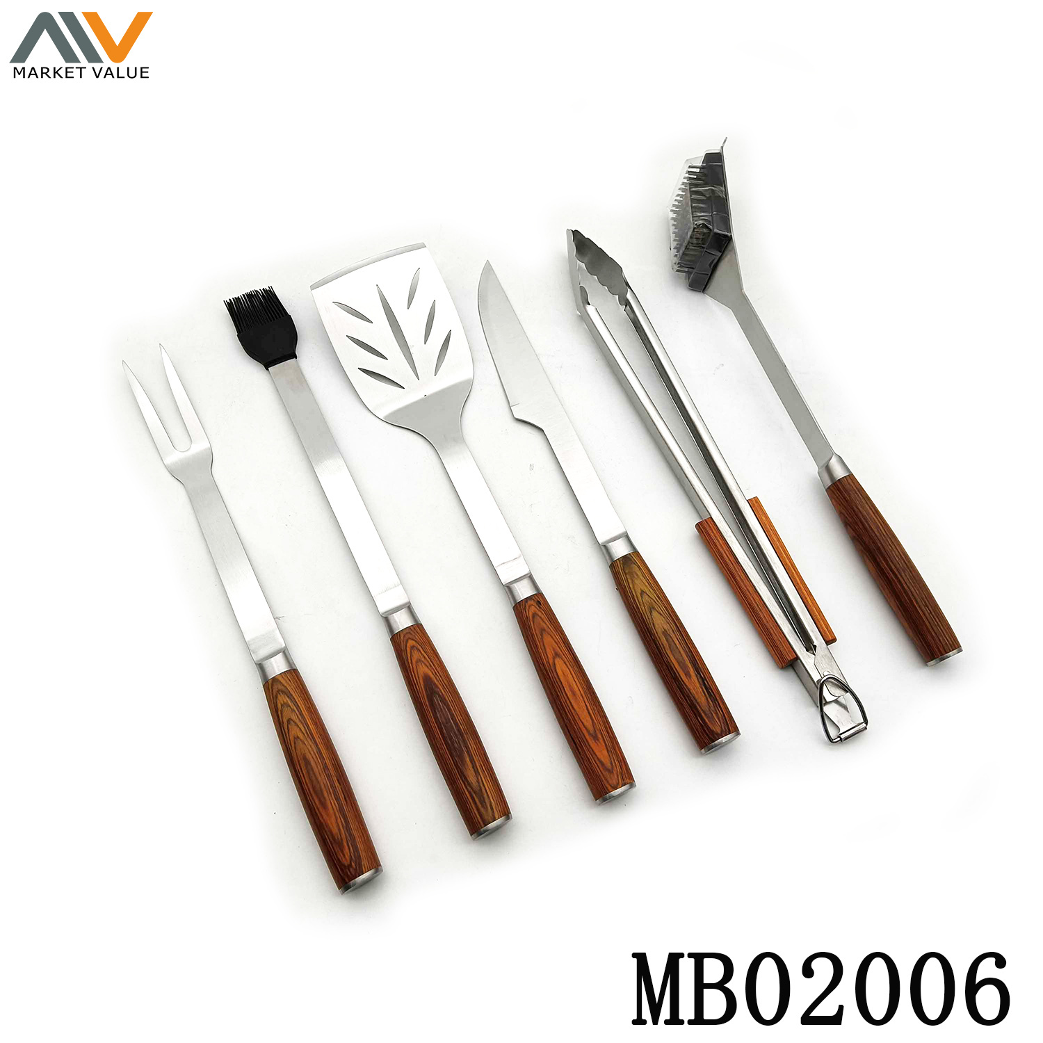 6PCS SS+TPR SOFT GRIP SS BBQ TOOLS in BOX