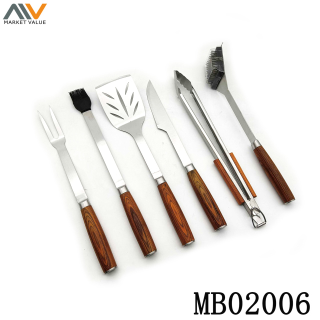 6PCS SS+TPR SOFT GRIP SS BBQ TOOLS in BOX