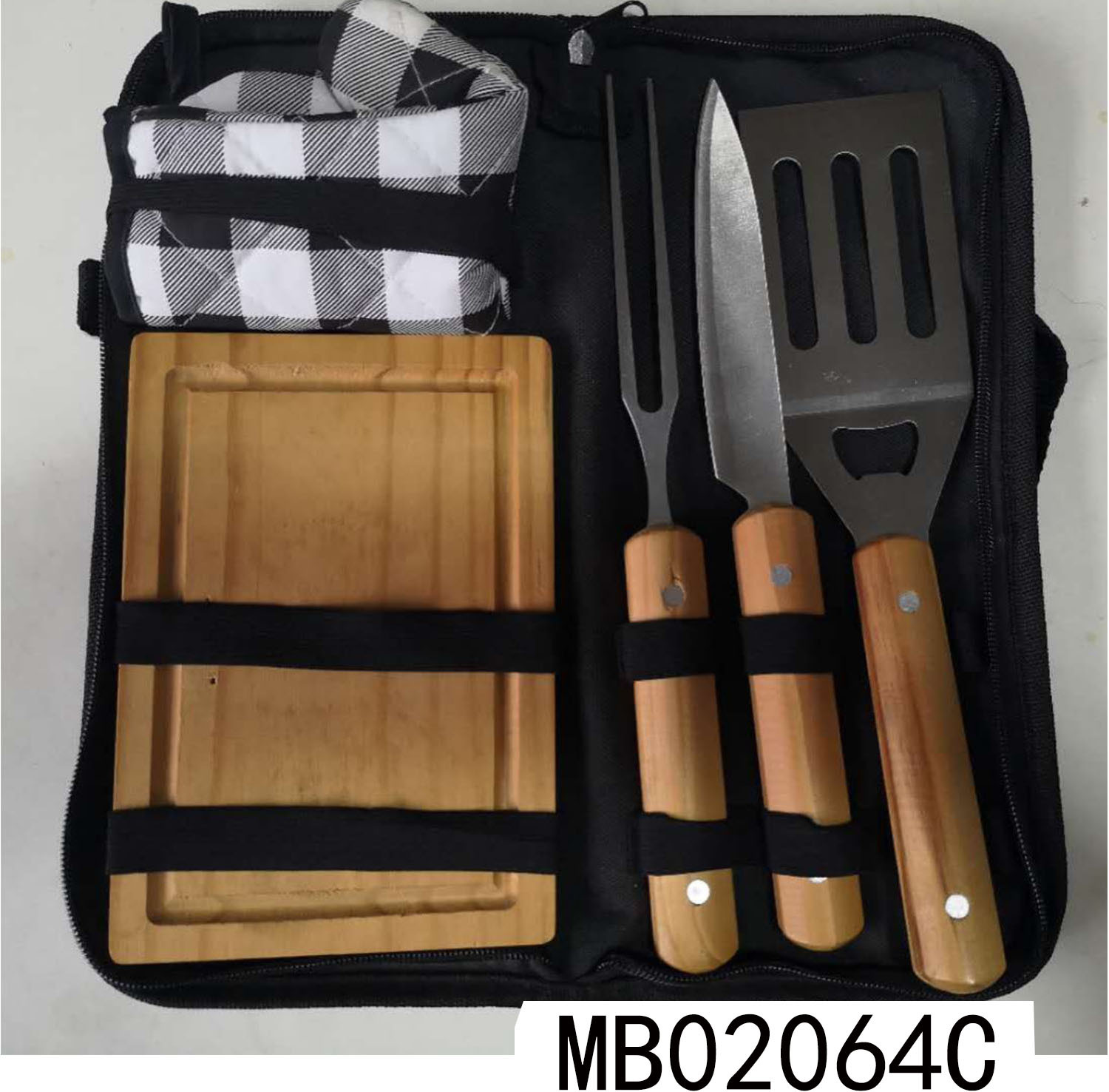SETS OF 6PCS BBQ TOOLS with PINE Handle
