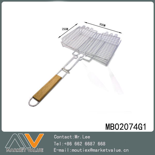 BBQ NET BROWN WOODEN Handle TAG