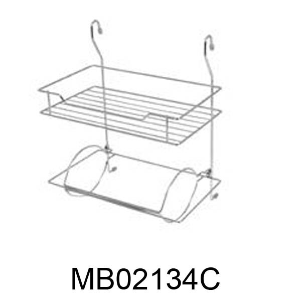 CHROMIUM SHELF UNIT with ROLL DISPENSER COLOR SLEEVE
