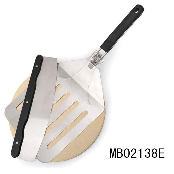 PIZZA BAKING STONE and PIZZA KNIFE and SHOVEL with TPR Handle