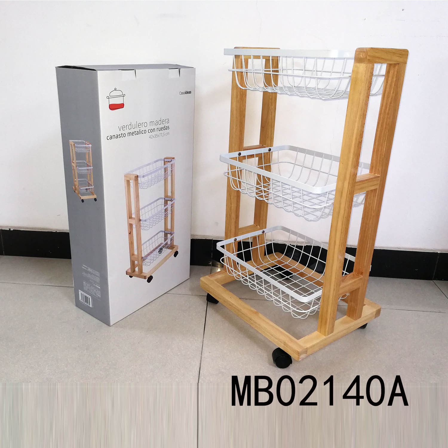 3 LAYER Wood with WIRE STORE SHELF CB