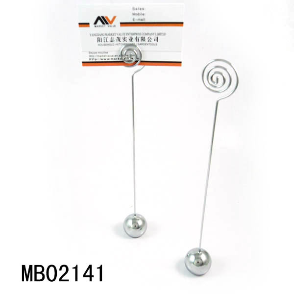 CHROME Menu Card Holder WBall Stand