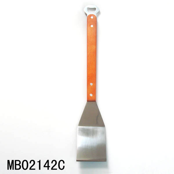 WOODEN Handle BBQ SHOVEL with CAN OPENER HANG TAG