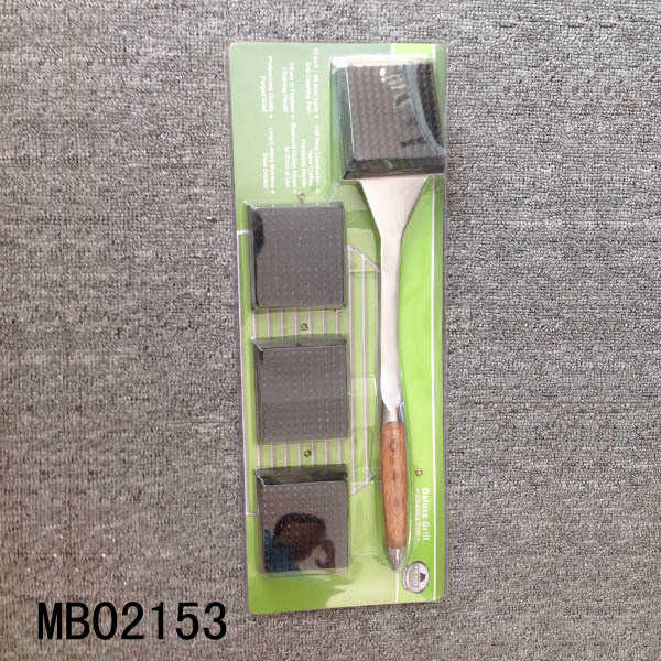 COLOUR WOODEN Handle SS BRUSH with THREE HEAD.D B