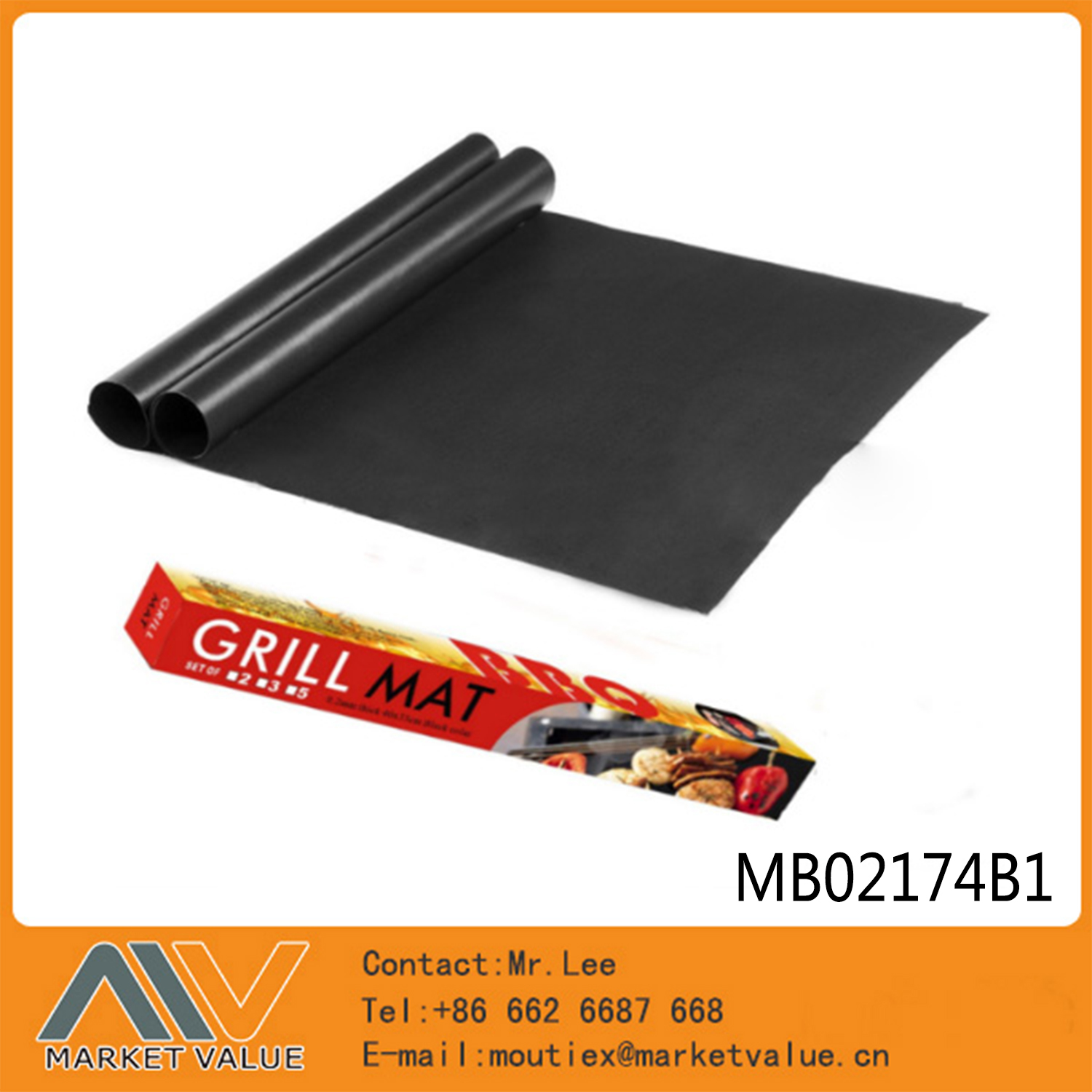 SETS OF 2 PCS NON STICK BBQ GRILL MAT OPP BAG style 2