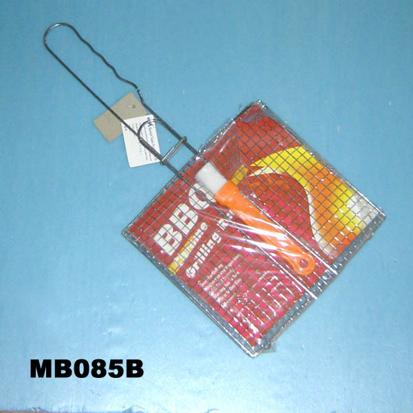WOOD Handle BBQ GRILL and BRUSH