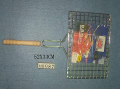 WOOD Handle BBQ GRILL style 4