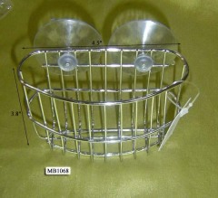 CHROME SHOWER CADDY with 2 CUPULES