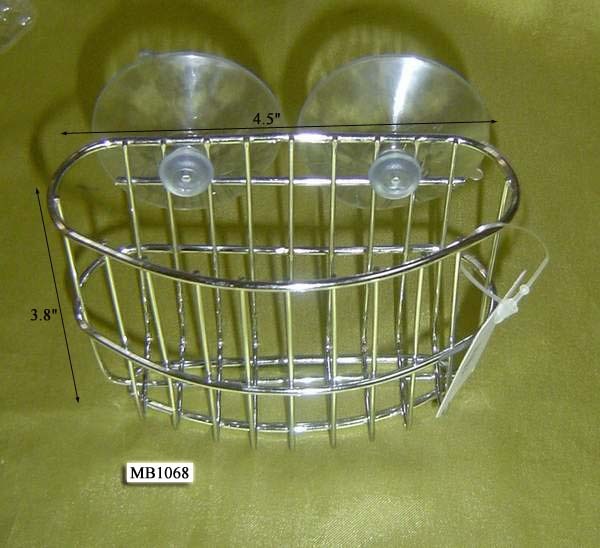 CHROME SHOWER CADDY with 2 CUPULES