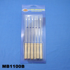 6 PCS BBQ SKEWER WOOD Handle