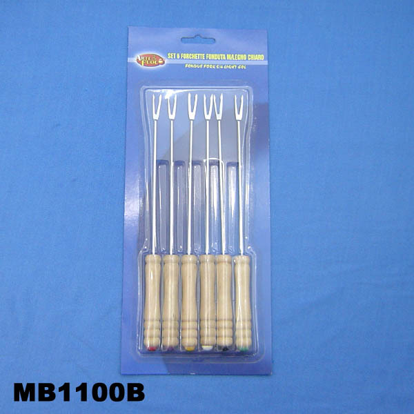 6 PCS BBQ SKEWER WOOD Handle
