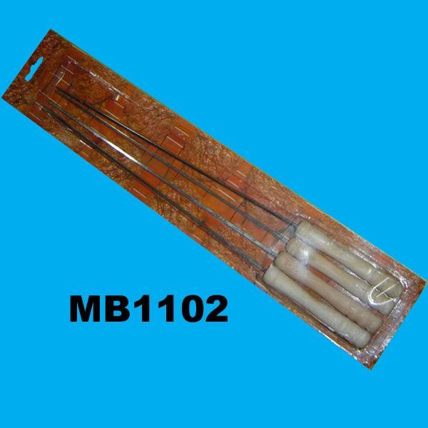 4 PCS BBQ SKEWER WOODEN Handle