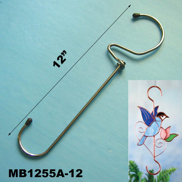 12in ROUND MOVE PLANT HANGER SS HOOK