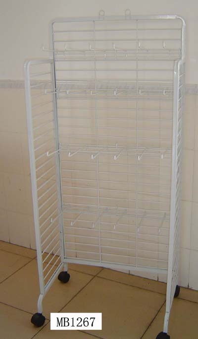WHITE RACK WHEELS2RACKS PER BOX 36PEGS 6HOOKS and WHEELS