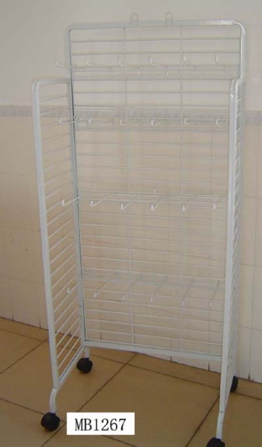 WHITE RACK WHEELS2RACKS PER BOX 36PEGS 6HOOKS and WHEELS