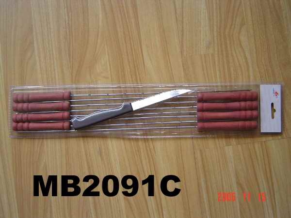 8PCS BBQ SKEWERS with KNIFE