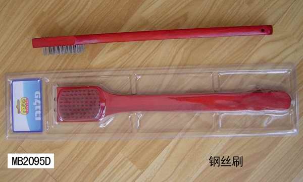BBQ BRUSH WOODEN Handle SS TAIL