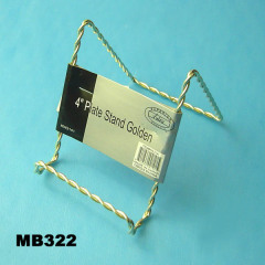 4in PLATE Stand GOLD TWISED WIRE