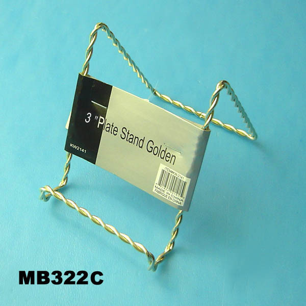 3in PLATE Stand GOLD TWISED WIRE