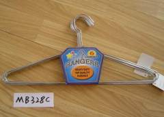 6PCS CLOTHES HANGERS CHROME PLATE WHEEL CARD
