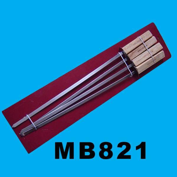 4PCS WOODEN Handle SS BBQ SKEWER 47CM
