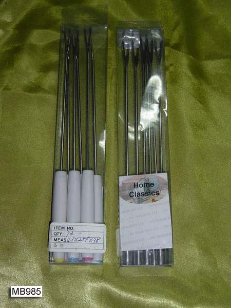 6PCS CHEESE FONDUE FORKS PLASTIC Handle