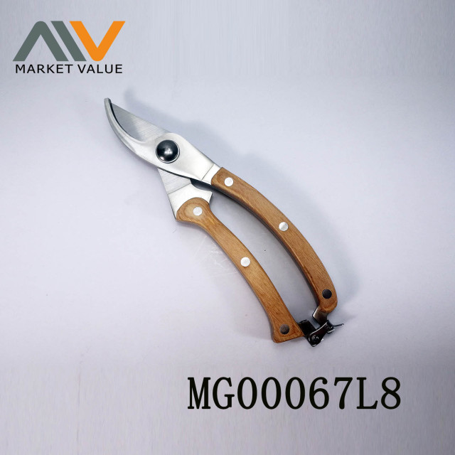 8in GARDEN SCISSORS with WOODER Handle