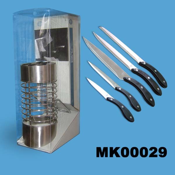 6PCS KNIFE SET WBLOCK in PVC BOX