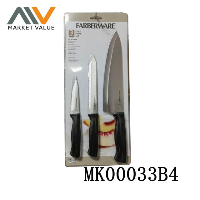 3 PIECE CHEF KNIFE SET with PP Handle