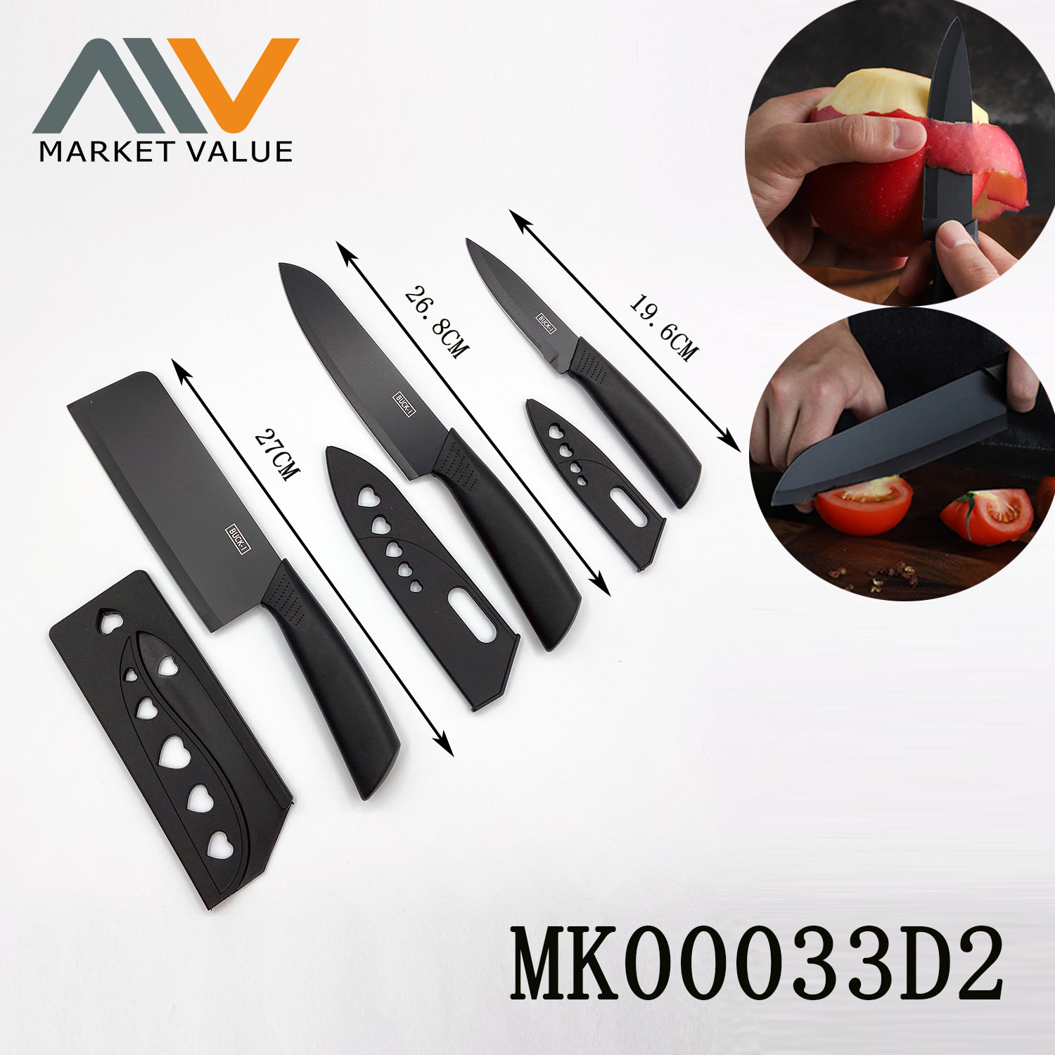 3PIECE SS KITCHEN KNIFE SETS in BOX