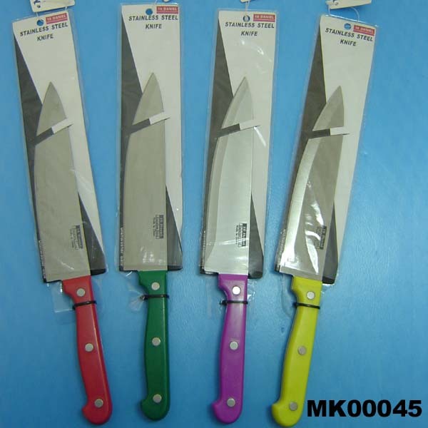 SS CHEF KNIFE COLOR Handle PVC BAG with CARD style 2