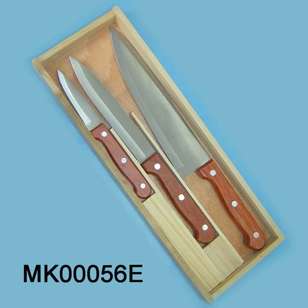 3PCS KNIFE SET in WOODEN BOX style 2