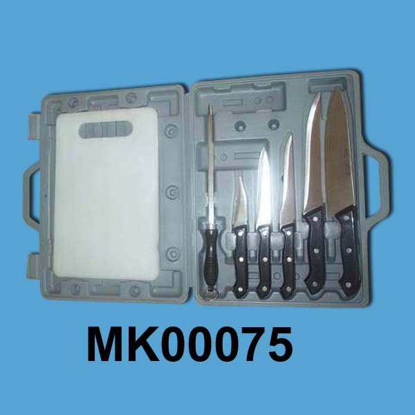 7PCS KNIFE SETS in PASTIC BOXPE FULL TANG