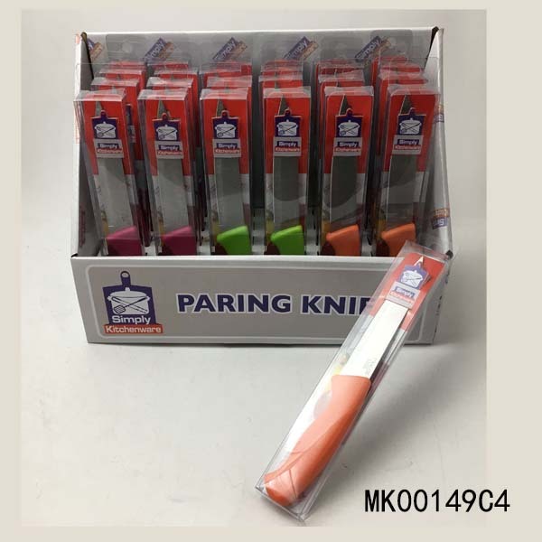4.5in FRUIT KNIFE with PP Handle PVC BOX 24PCS PDQ