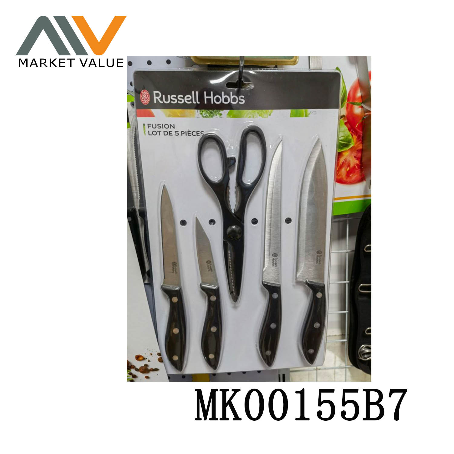 5 PIECES KITCHEN KNIVES with PP Handle
