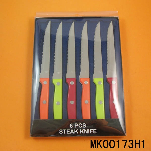 6PCS STEAK KNIFE PP FULL TANG with PVC BOX