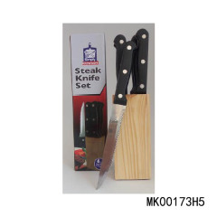 4.5in 6PCS STEAK KNIFE with WOODEN BASE in CB
