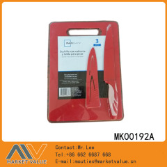 8in PP and TPR HADLE CHEF KNIFE with NON STICK COATING with CUTTER BOARD